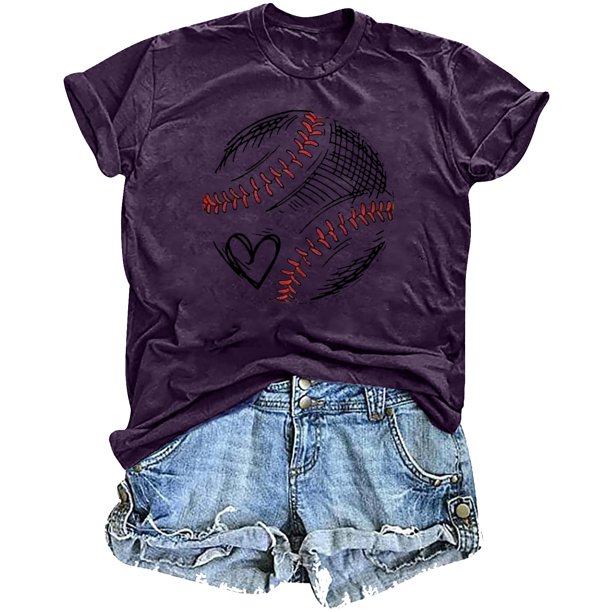 Mujeres Impreso Casual Top, Manga Corta Crew Cuello Blusa para la Primavera Y el Verano Desgaste, Ligero Imitación Algodón Moda Tee