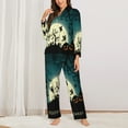 thumbnail image 3 of Disketp Pajamas Set Long Sleeve Sleepwear Womens Button Down Nightwear Pj Sets-Happy Halloween 8, 3 of 9