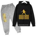 thumbnail image 3 of Conjunto de sudadera con capucha y pantalones de terciopelo para niños con estampado de Ronaldo, conjunto deportivo de 2 piezas para niños y niñas, 3 of 5
