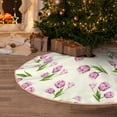 thumbnail image 6 of Daiia Tulips Flowers Drawing Merry Christmas Tree Skirt , Xmas Large Lace-up Tree Skirt, Santa Snowflakes Rustic Home Decorations New Year Party Farmhouse Decor-36", 6 of 7