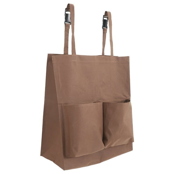 EXHUMKY eelf Janitorial Cart Pouch Coffee Color Plastic Cloth Housekeeping Storage Organization