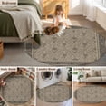 thumbnail image 5 of Round Rug 7Ft Washable Non-Slip, Beige Boho Circle Area Rugs for Living Room Bedroom, Vintage Floral Abstract Art Ethic Tribe Indoor Floor Mats Carpet Runner for Home Decor Aesthetic, 5 of 8