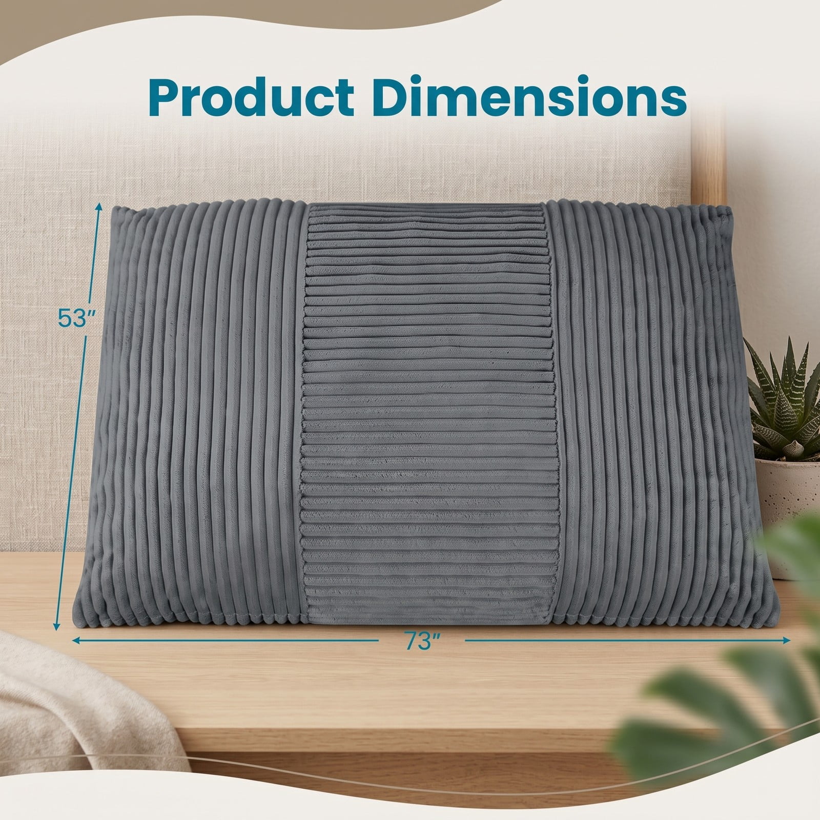 Furnibear 3-in-1 Large Bean Bag Chair, Convertible Corduroy Bed Sofa Lounger with Cozy Sponge Filling and Removable Washable Cover for Dorm Living Room Bedroom, Gray