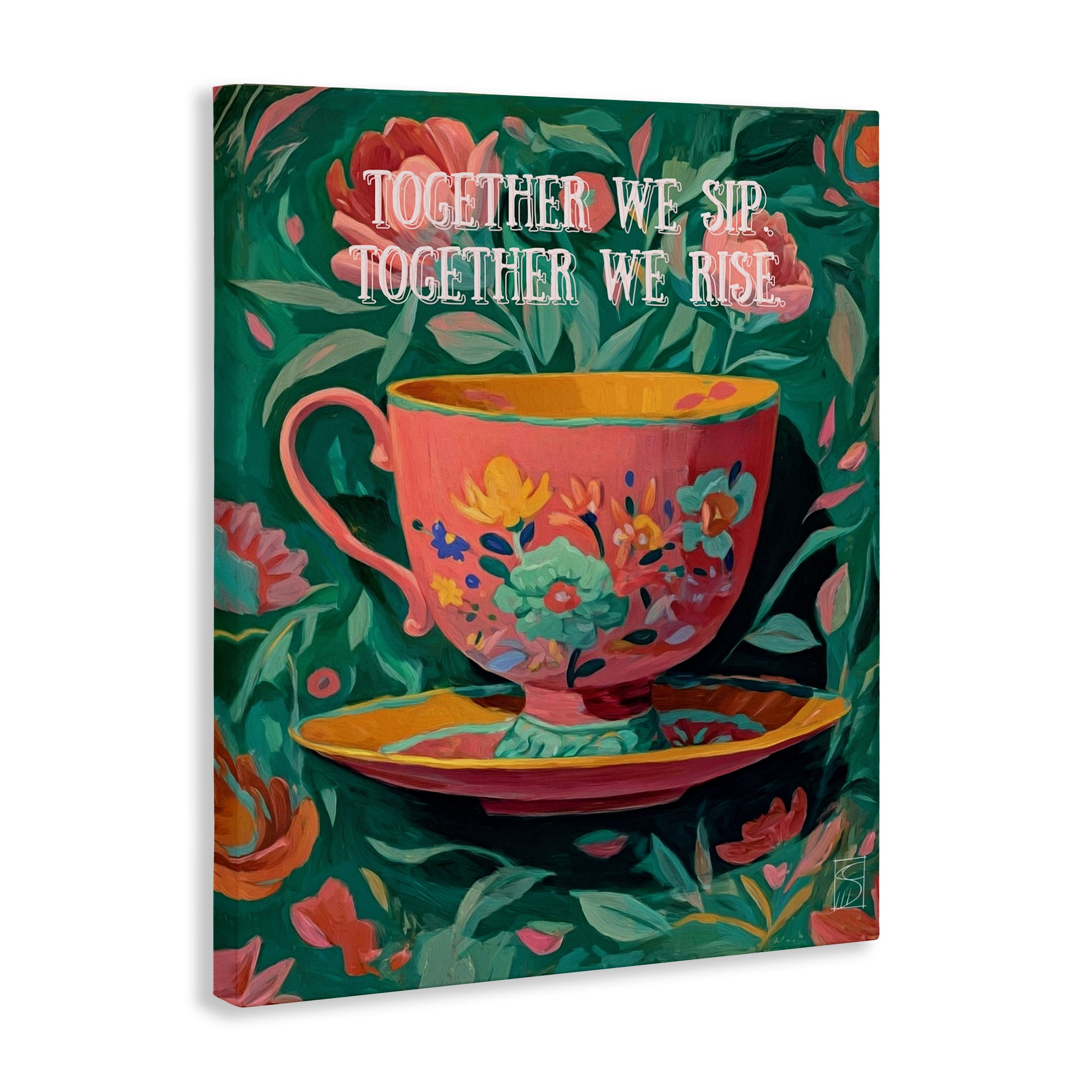 Stupell Industries Together We Sip & Rise Canvas Wall Art, design by Sara Culpepper