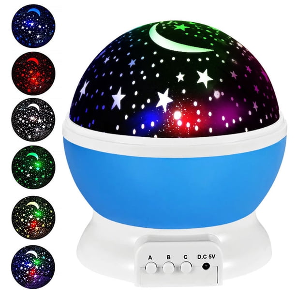 Luz nocturna con proyección de estrellas para niños, lámpara de techo con proyector giratorio de 360°, luz LED nocturna para bebés con 10 modos de color, regalo para bebé, cumpleaños, Navidad y aniver