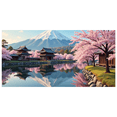 thumbnail image 2 of Japanese Style Landscape Backdrop with Mount Fuji Cherry Blossoms and Pavilions Banner Party Decorations Photography Props Event Decors Festival Backgrounds, 2 of 7