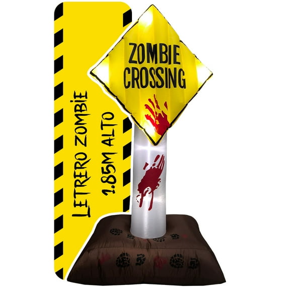 Inflable de Halloween Artego Letrero Vial Zombi 1.85m