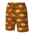 thumbnail image 5 of Kdxio Dinosaurs and Leaves Pattern Mens Casual Shorts - Drawstring Summer Beach Sports Shorts for Men, 5 of 9