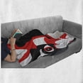 thumbnail image 6 of Kabuki Soft Flannel Fleece Throw Blanket, Japanese Drama Theme Kabuki Face with Dramatic Eyes Cultural Theater, Cozy Plush for Indoor and Outdoor Use, 70" x 90", Black White Orange, by Ambesonne, 6 of 6