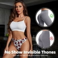 thumbnail image 4 of Thongs for Women - goat skull red roses white No Show Seamless Womens Thongs Underwear, Soft Stretch G String Thongs for Women,Cuteness Ladies Thong Bikini Panties Briefs, 4 of 5