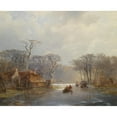 thumbnail image 3 of Carl Hilgers 18x15 Black Modern Framed Museum Art Print Titled - Winter Pleasure (1843), 3 of 5