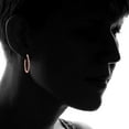 thumbnail image 3 of Decadence Rose Gold Polished Twisted Hoop Earrings for Women | 2x30mm Round Hoop Earrings | Secure Snap Bar Closure | Shiny Classic Earrings, 3 of 5