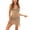 Khaki, variant on Women's Sexy Swimsuit Beach Bathing Suit Strappy Scoop Neck Cover Up Crochet Light Cutout Net Lace Up Black 12-14