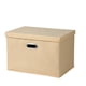 thumbnail image 1 of Cestas de almacenamiento plegables decorativas, tela de lino de algodón lavable con tablero de plástico PP duradero, diseño apilable para ahorrar espacio en el hogar (beige), 1 of 5