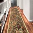 thumbnail image 2 of Ottomanson Paisley Hallway Runner Rug 2'7" x 9'10" - Non Slip Low Pile Carpet, Beige, 2 of 14
