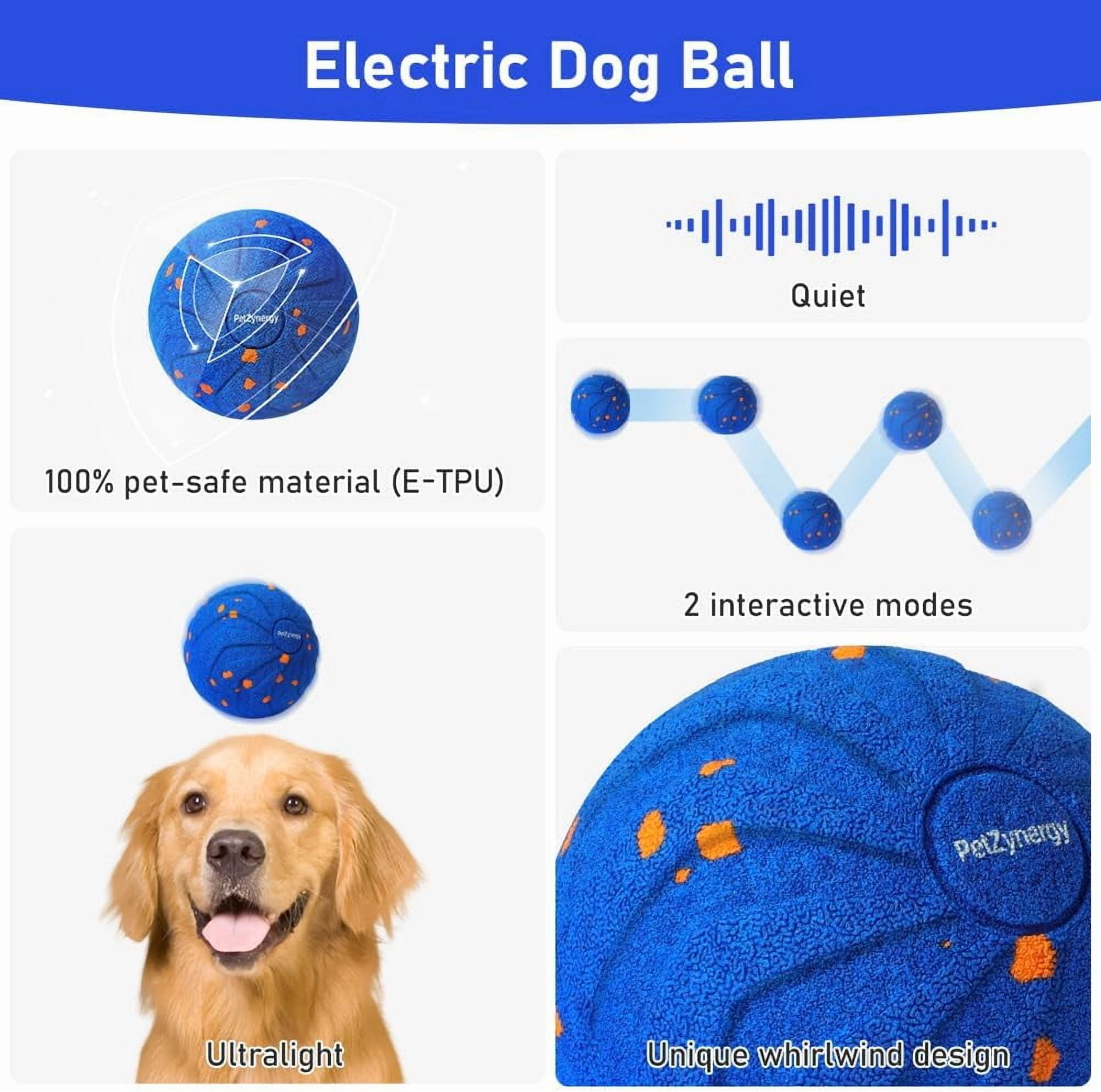 SONGAUN Smart Interactive Dog Toys, Dog Balls, Automatic Active Rolling Balls, Interactive Dog Toys, Rechargeable, Dust And Waterproof, Automatic Moving Toys for Puppy/Small/Medium/Large Dogs(Blue)
