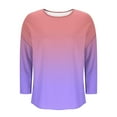 thumbnail image 5 of aidice Womens T Shirts Casual Loose Round Neck Lightweight Tops Long Sleeve Gradient Color Shirts, 5 of 5