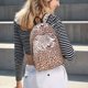 thumbnail image 5 of Balery Leopard Brown Mochila Clásica Impresa Básica para Viaje, Mochila Escolar Resistente al Agua, Mochila de Lona con Correas Ajustables-Small, 5 of 5