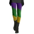 thumbnail image 2 of BOOMILK Mardi Gras Leggings for Women Trendy Print Elastic High Waisted Legging Plus Size Party Carnival Skinny Pants, 2 of 4