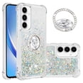 thumbnail image 1 of Funda para Samsung Galaxy A55 5G con Brillo Líquido Flotante, Purpurina, Parachoques y Anillo Giratorio Soporte, 1 of 5