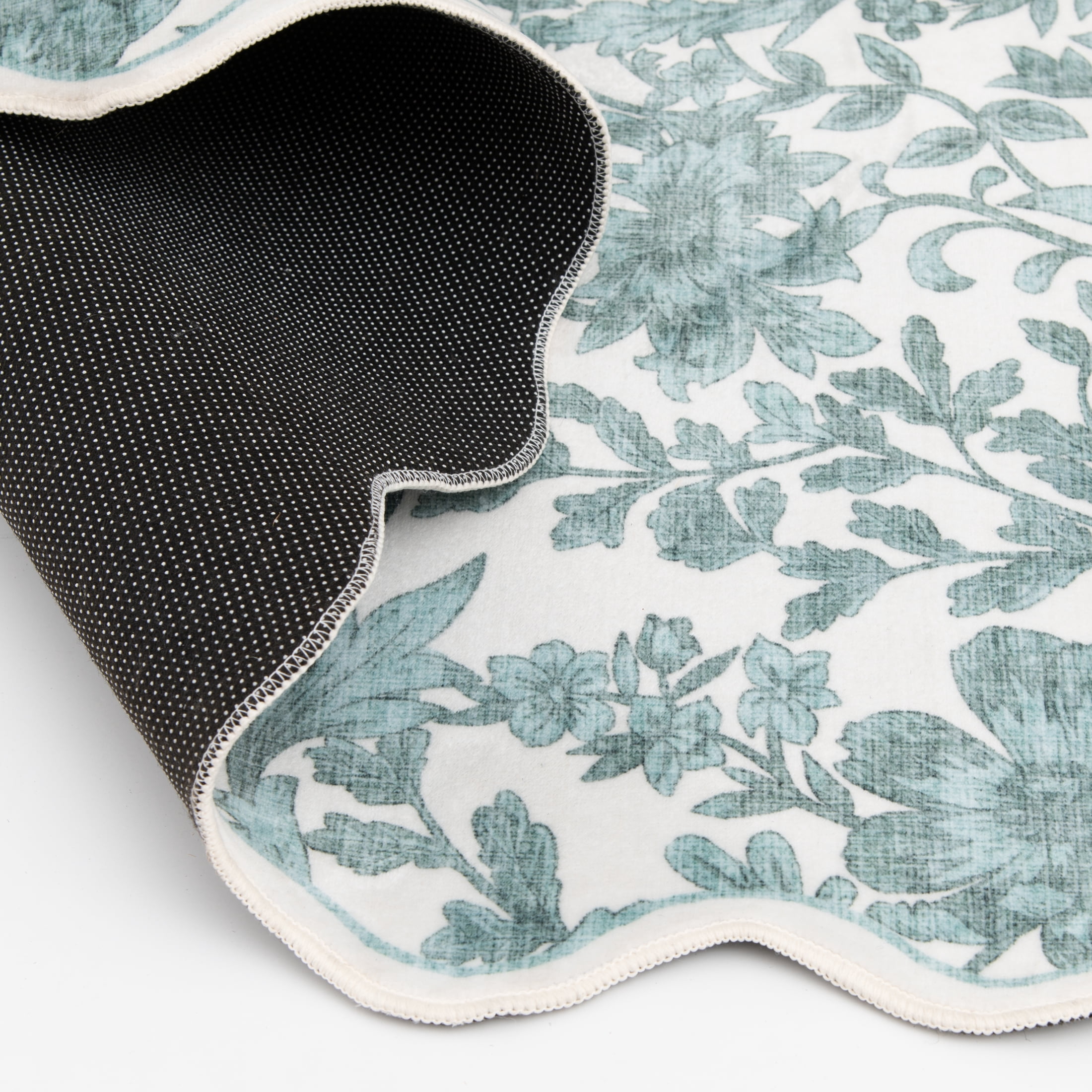 Mainstays 5'x7' Green Feather Faux Fur Scalloped Indoor Area Rug