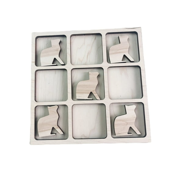 Juego de mesa Tic Tac Toe AVTRBoutique con tema de perros y gatos