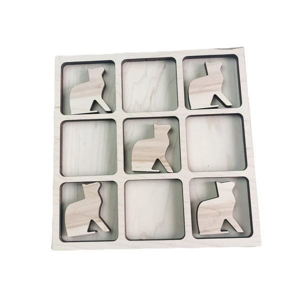 Juego de mesa Tic Tac Toe AVTRBoutique con tema de perros y gatos