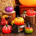 thumbnail image 2 of 8 Pcs Mini Artificial Pumpkins Fall Decor Set,Fake Pumpkin For Decorating,Realistic Small Fake Pumpkins For Decorating Autumn Table Centerpiece, Thanksgiving Harvest Home Decorations,Z4-Yellow, 2 of 7