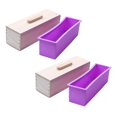 thumbnail image 1 of 2X Molde de Jabón de Madera Rectangular con Cubierta de Forro de Silicona Herramienta de Molde de Jabón de Pan Molde de La Vela del Jabón DIY 1200G Herramienta para Hacer Molde, 1 of 5