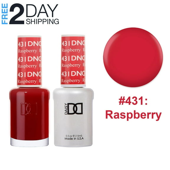 DND Gel Nail Polish & Nail Lacquer Set Soak Off Duo Set - #431 Raspberry, 0.5 oz