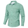 thumbnail image 3 of Mens Golf Shirts Plaid Breathable Long Sleeve Button Down Mens Performance Polos,Green,L, 3 of 3