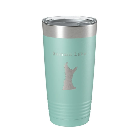 Summit Lake Map Tumbler Travel Mug Insulated Laser Engraved Coffee Cup West Virginia 20 oz Teal