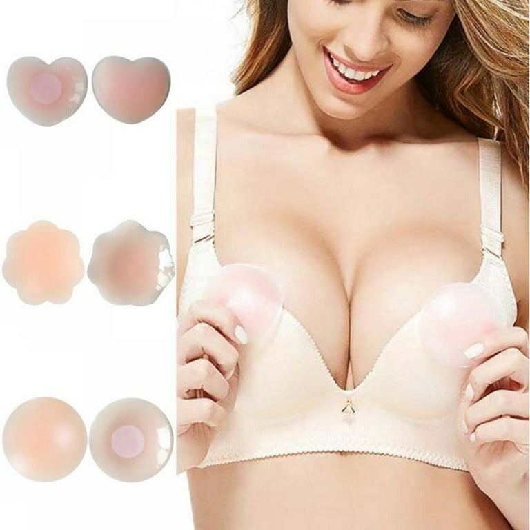 4 Pairs Pasties Women Nipple Covers Reusable Adhesive Silicone Nippleless  Cover Bra for Dress