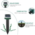 thumbnail image 4 of 2026 Mole Repellent Solar Powered Stakes, Ultrasonic Outdoor Pest Repeller for Lawns & Gardens, Deer Deterrent, Green – 3 Shapes, 4 of 7