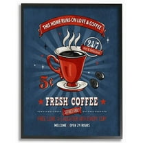 Stupell Industries Fresh Coffee Family Vintage Comic Book Design Framed Wall Art by Ester Kay