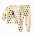 thumbnail image 5 of NOLDARES Little Child Boys Pajamas Long Sleeve Crew Neck Cartoon Printing Top and Pants PJ Set Sleepwear Boys Outfits Sets,Light Yellow,3-4 Y, 5 of 5