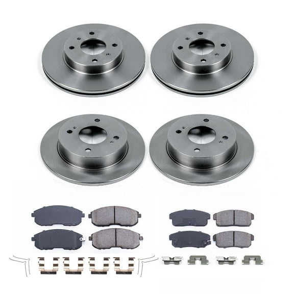 Ultimate Brakes Front and Rear Ceramic Brake Pad and Rotor Kit with Hardware WM81135