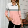 thumbnail image 2 of Womens Collared Shirts Long Sleeve V Neck Button Down Casual Athletic Tops Golf Sport Tee, 2 of 5