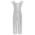 thumbnail image 3 of Kaerm Combinaison Pailletée pour Filles Combinaison une Pièce Tenue de Soirée Boîte de Nuit Danse Ensemble de Fête d'Anniversaire Blanc 8, 3 of 6