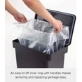 thumbnail image 3 of Yamazaki Home Airtight Rolling Trash Can, Black, Polypropylene, 6.6 gallons, 25 liters, Lid, Wheels, Minimal Assembly, 3 of 7
