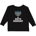 thumbnail image 3 of Inktastic Happy Hanukkah Menorah Boys or Girls Long Sleeve Toddler T-Shirt, 3 of 5