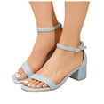 thumbnail image 5 of IUJSOY Heeled Sandals for Women Open Toe Ankle Strap Heels Dress Shoes Wide Width Sandals, 5 of 9
