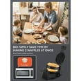 thumbnail image 3 of FOHERE Waffle Maker, 180° Rotating Waffle Iron with Double Waffle Plates, 8-Slice Belgian Waffle Maker with Nonstick Plates and Removable Drip Tray, Cool Touch Handle, 1400W, 3 of 8