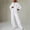 White, variant on Sets For Women 2 Piece Track Suit Set Loose Fit Soft Breathable Fall Casual Wear Wine XL