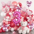 thumbnail image 4 of Set de globos Kaemi Mini Mouse rosa con lazo para fiesta de segundo cumpleaños, 4 of 7