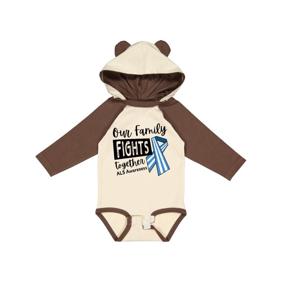 Inktastic Our Family Fights Together ALS Awareness Boys or Girls Long Sleeve Baby Bodysuit