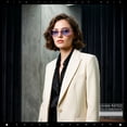 thumbnail image 5 of SA106 Womens Simple Classical Oval Thin Plastic Sunglasses / Pink Frame - Blue Lens, 5 of 8