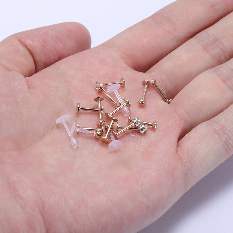 Longita 5 Paar (10 Stück) 16G Chirurgenstahl Lippenpiercing Labret