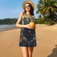 thumbnail image 3 of Balery Forest Meditating Tiger Vestidos de verano para mujer con estampado: vestido holgado sin mangas, vestido playero informal y cómodo para días calurosos., 3 of 7
