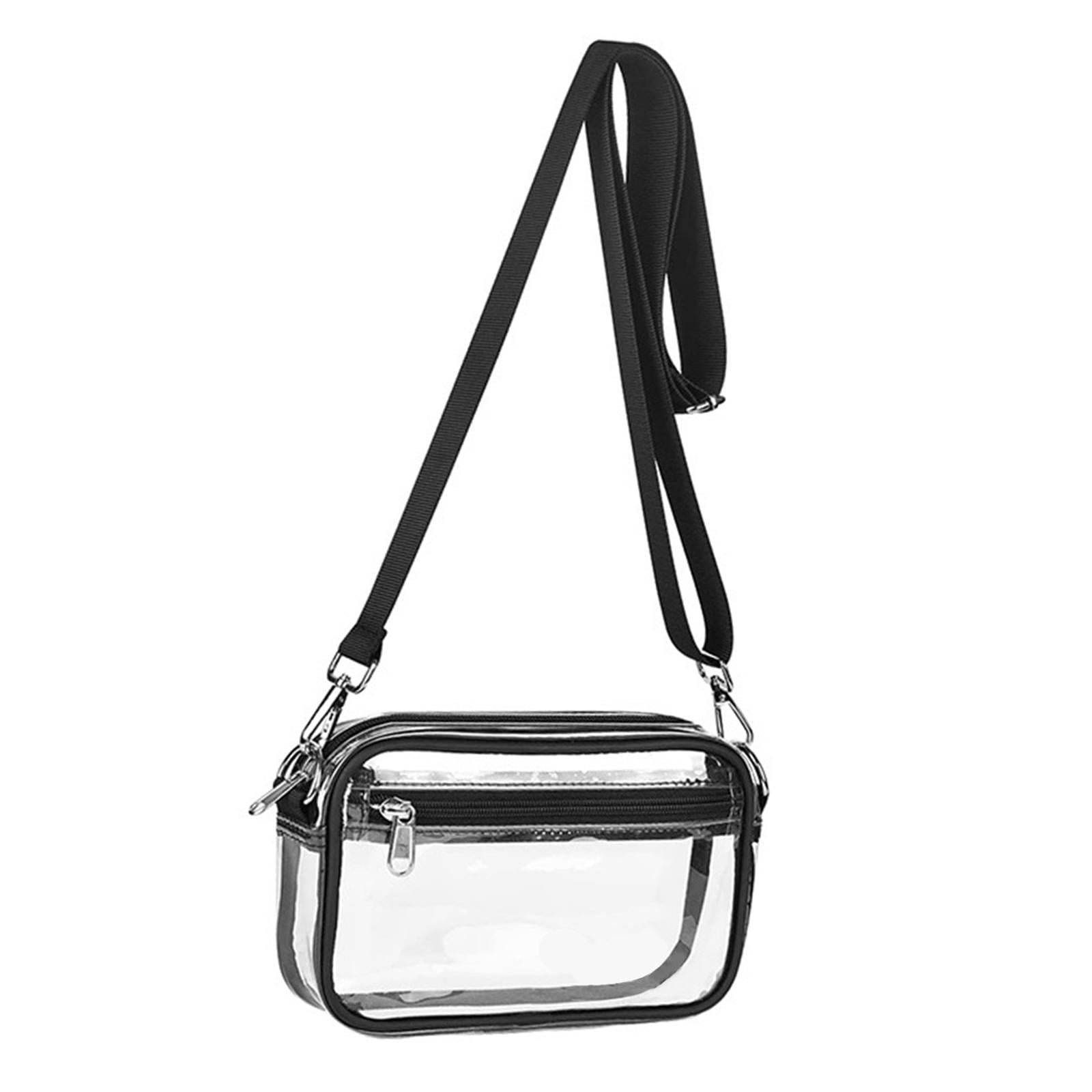 Clear Crossbody Bag Shoulder Bag Zipper Closure Universal Versatile Clear Tote Bag Purse Clear Bag for Prom Party Beach Outdoor Concert Gym Black Walmart